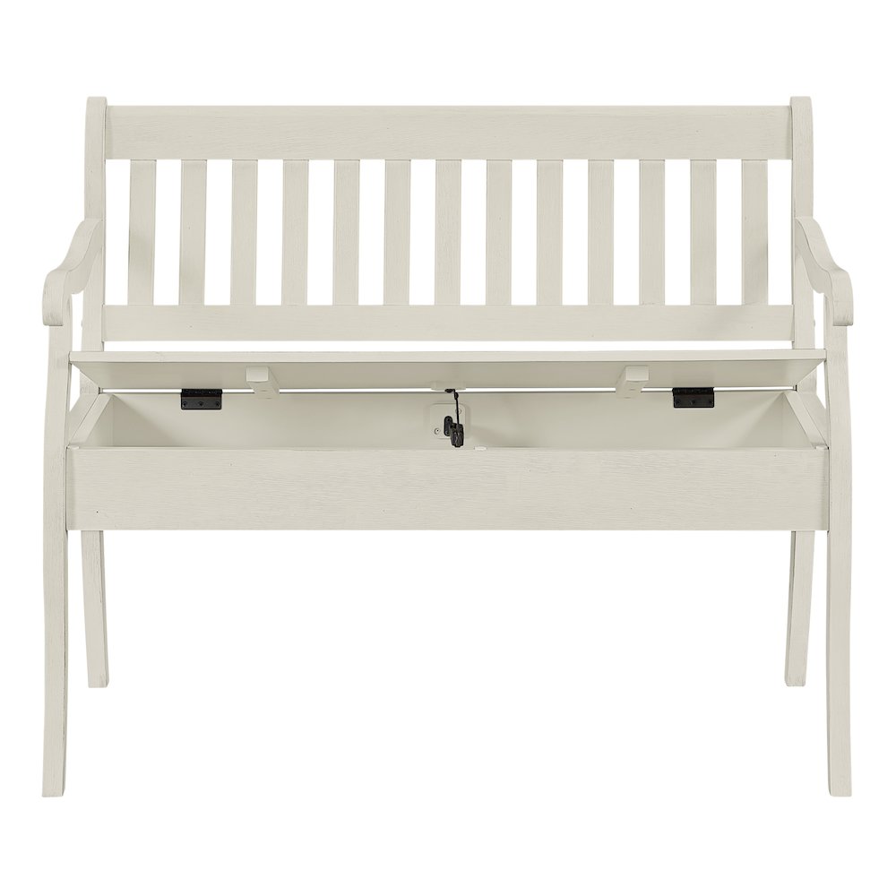 Wakefield Entryway Storage Bench in White Finish. Picture 5