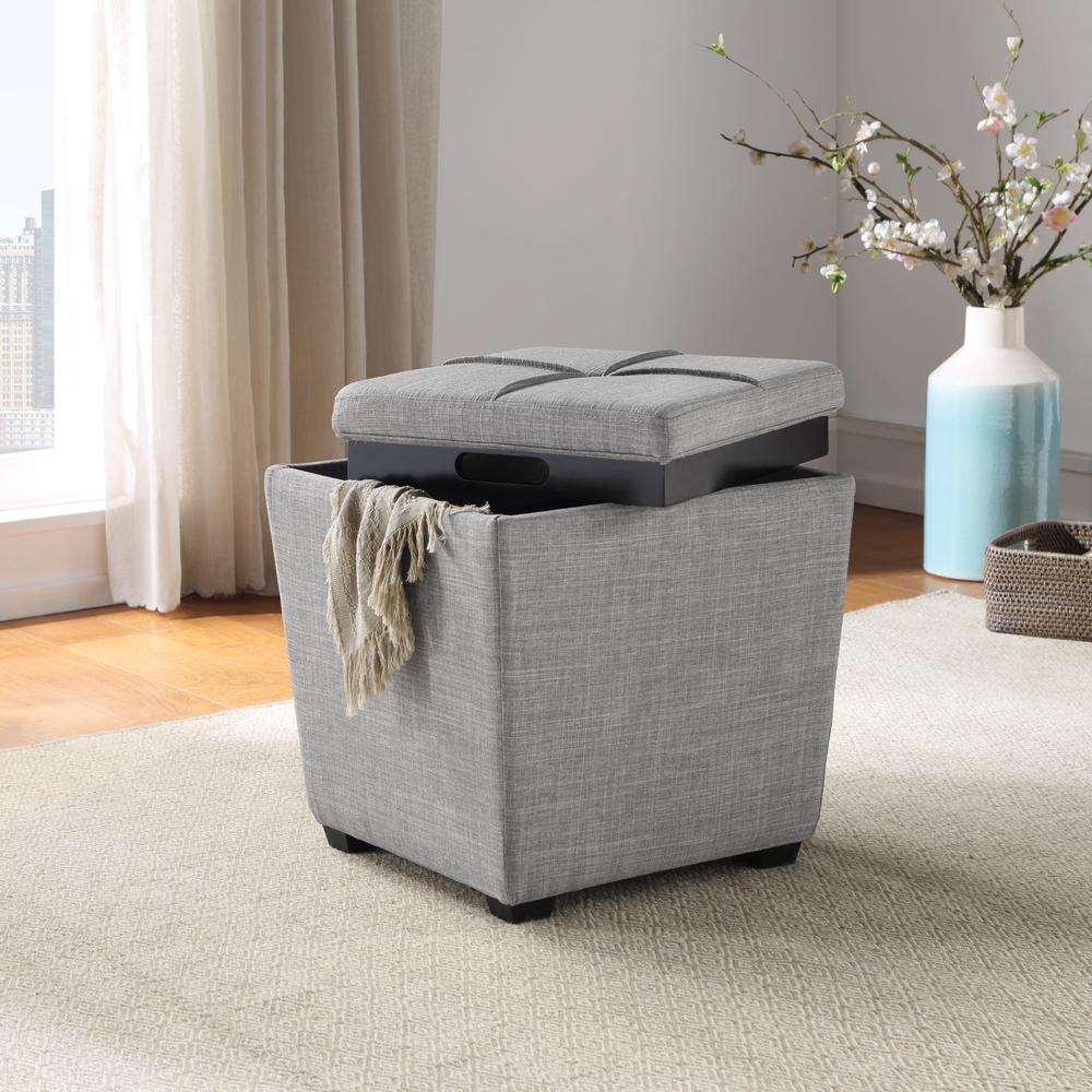 Rockford Storage Ottoman in Dove Grey Fabric, RCK361-M55. Picture 4
