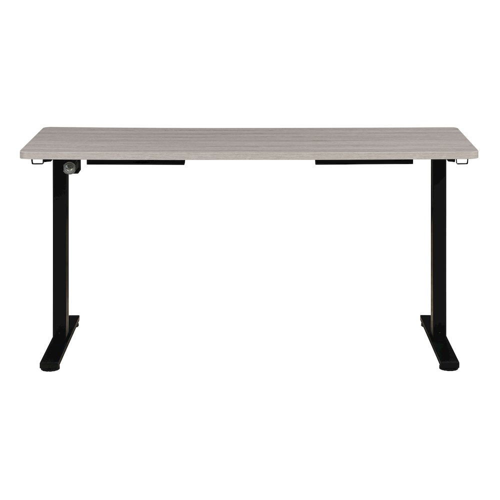 Primo 59"W Sit to Stand Electric Height Adjustable Desk With Light Grey Top. Picture 7