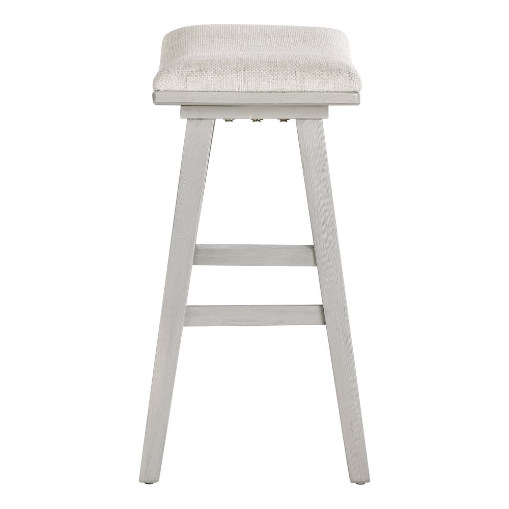 Coley 24" Saddle Stool 2-Pack With Linen Fabric Seat And White Wash Frame. Picture 5