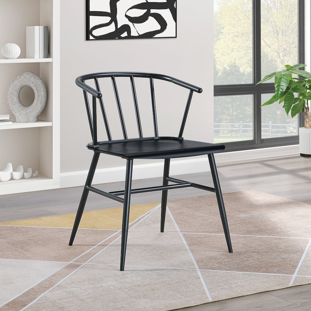 Lincoln All Metal Chair in Black Finish. Picture 6