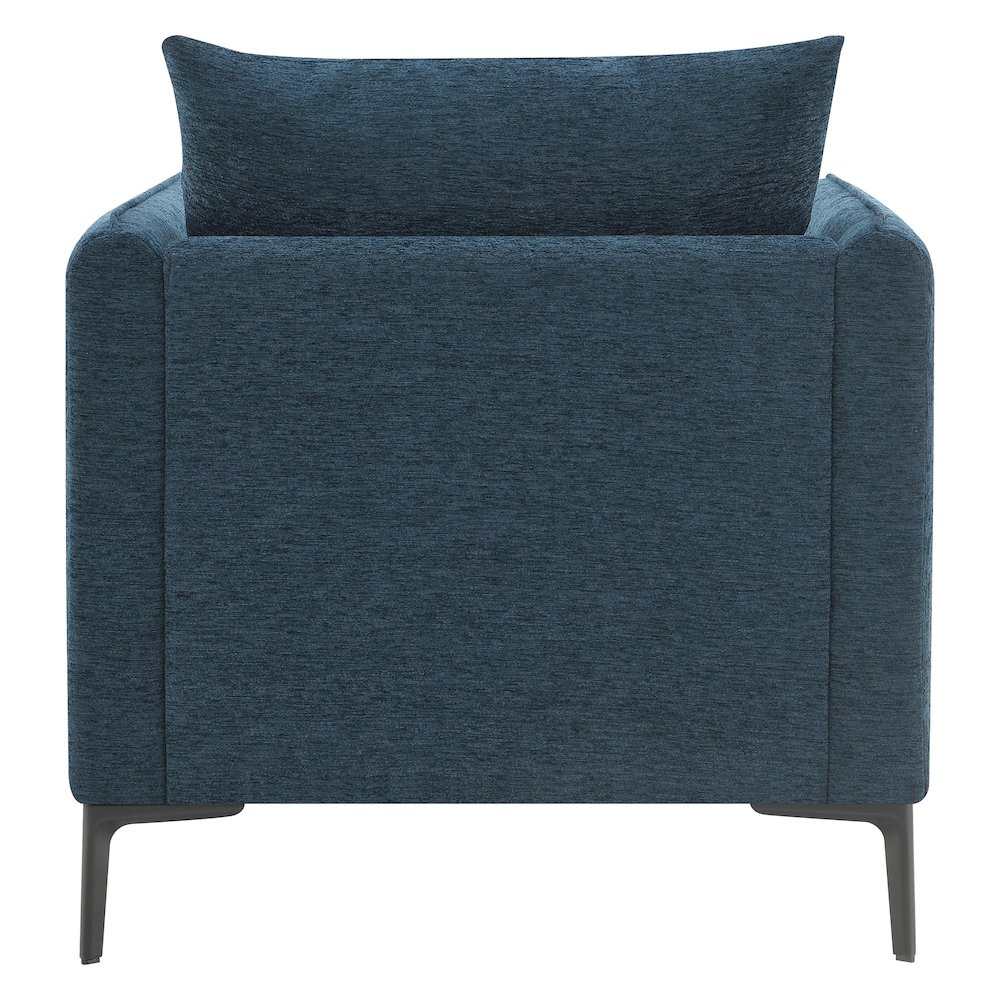 Newhaven Accent Chair in Navy Green Fabric with Black Metal Legs. Picture 7