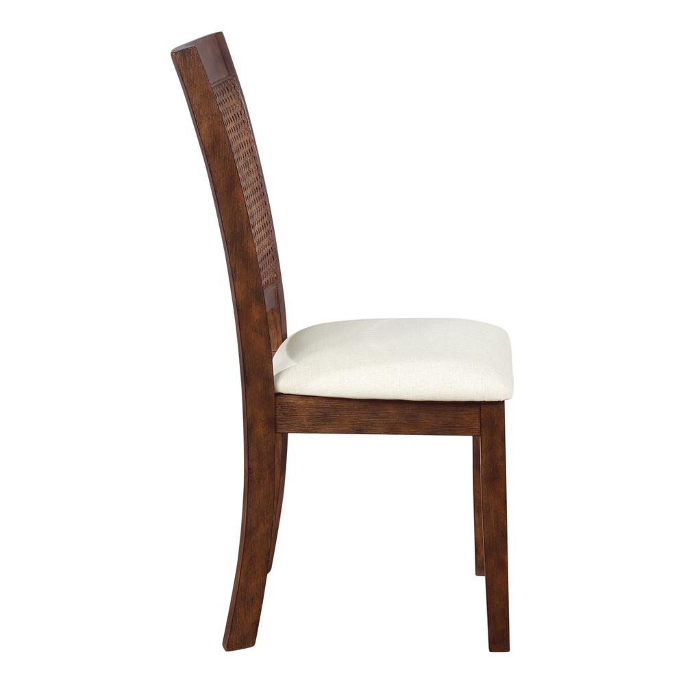 Walden Cane Back Dining Chair 2pk, Linen / Burnt Brown. Picture 5