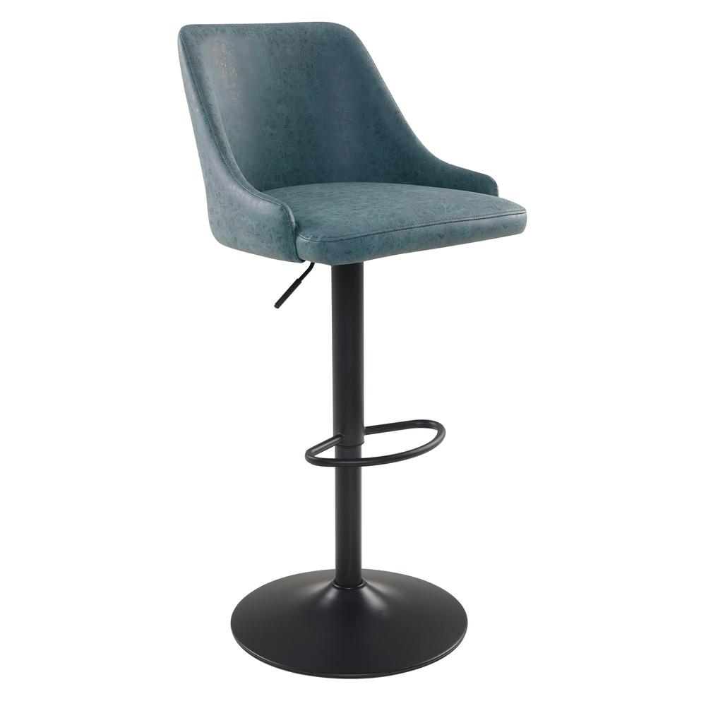 Sylmar Height Adjustable Stool in Navy Faux Leather. Picture 1