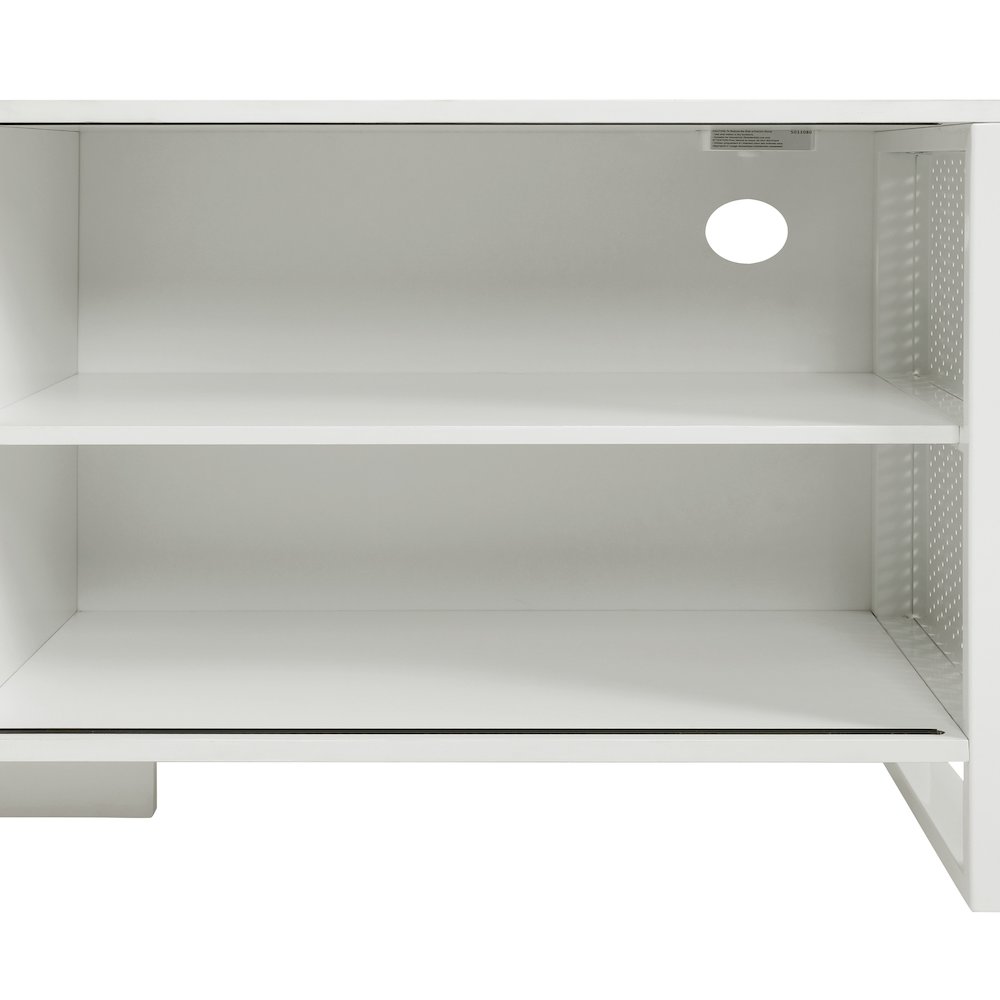 Ace 60"x 50" L-Shape Desk in White Top and White Frame. Picture 9