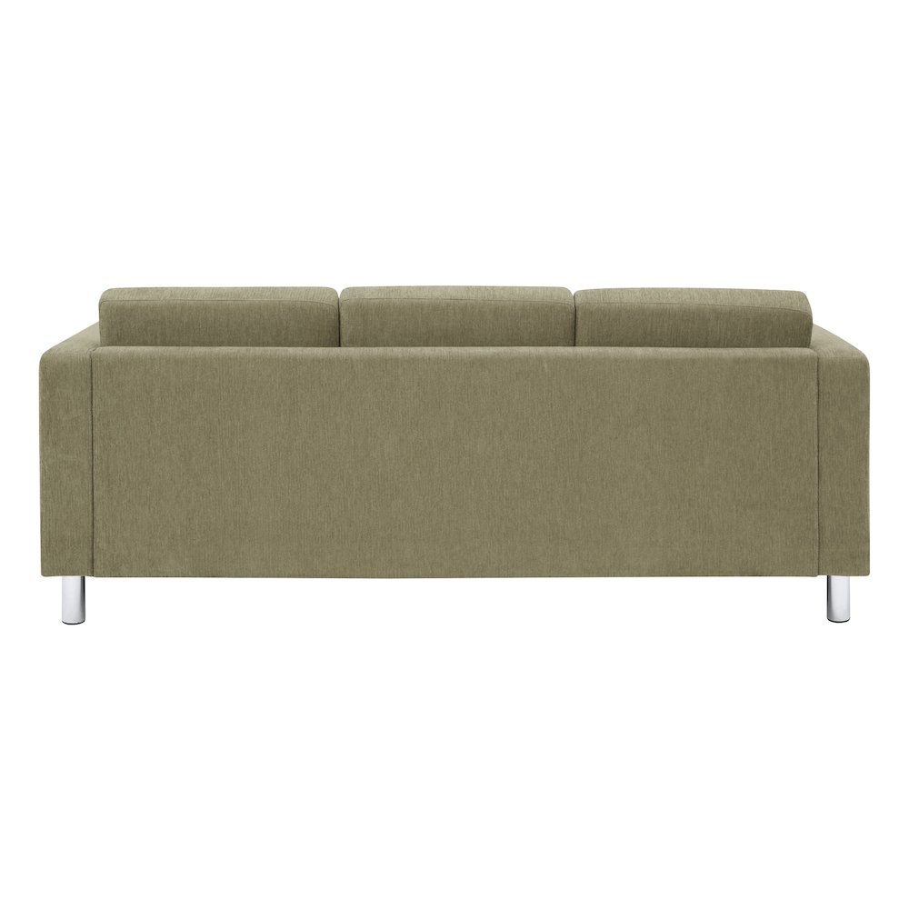 Pacific Sofa in Sea Green Fabric with Chrome Legs. Picture 7