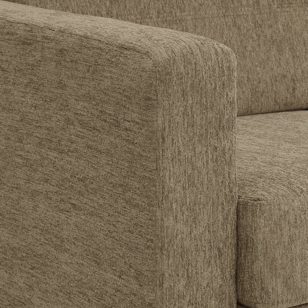 Pacific Sofa in Taupe Fabric with Chrome Legs. Picture 8