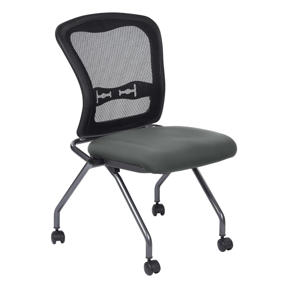 Deluxe Armless Folding Chair With ProGrid Back. Picture 2