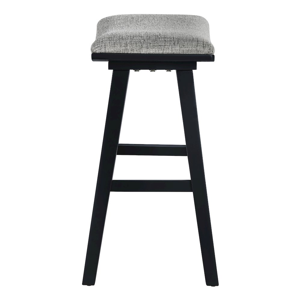 Coley 24" Saddle Stool 2-Pack With Graphite Fabric Seat And Black Wash Frame. Picture 5