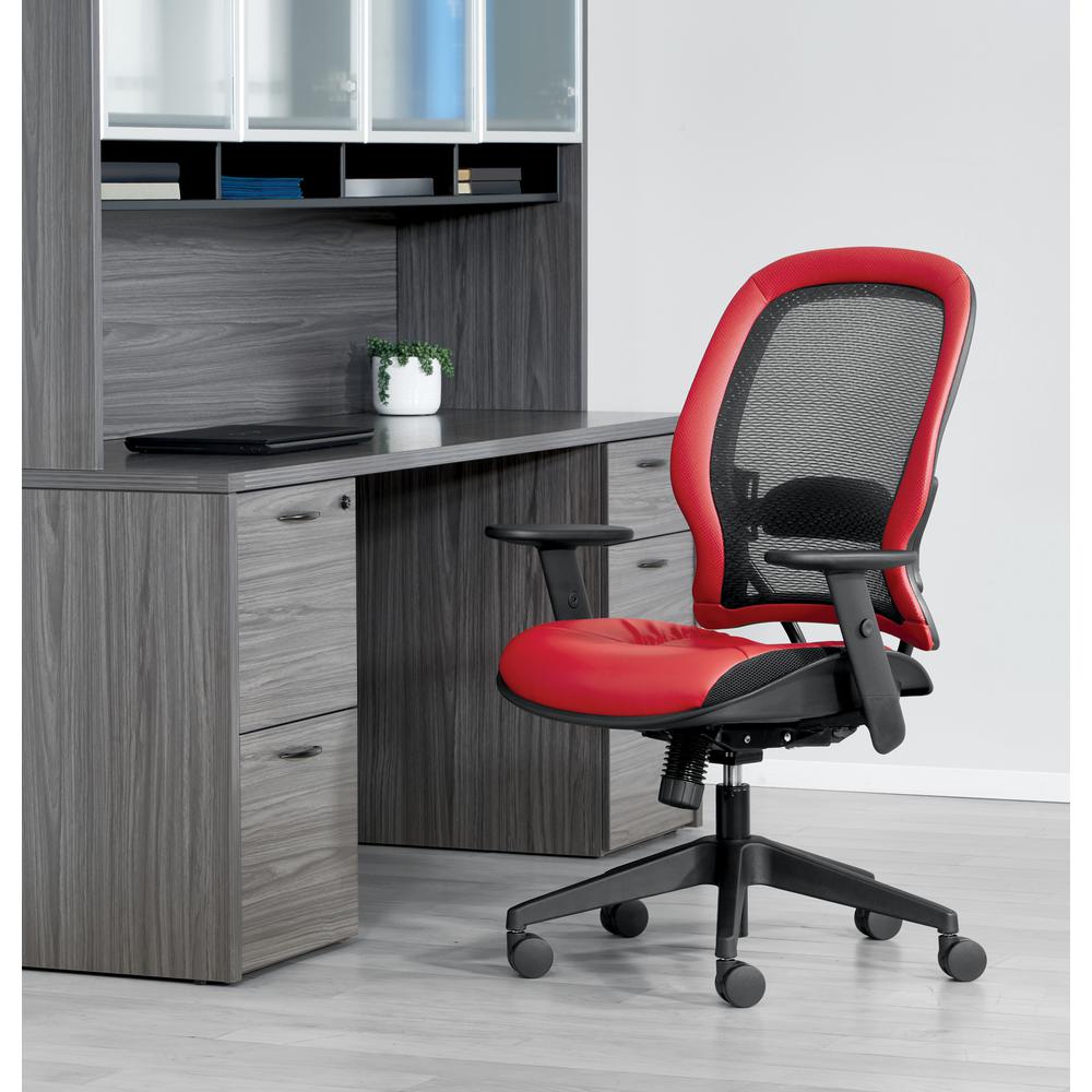Dark Air Grid® Back Managers Chair, Black/Lipstick. Picture 8
