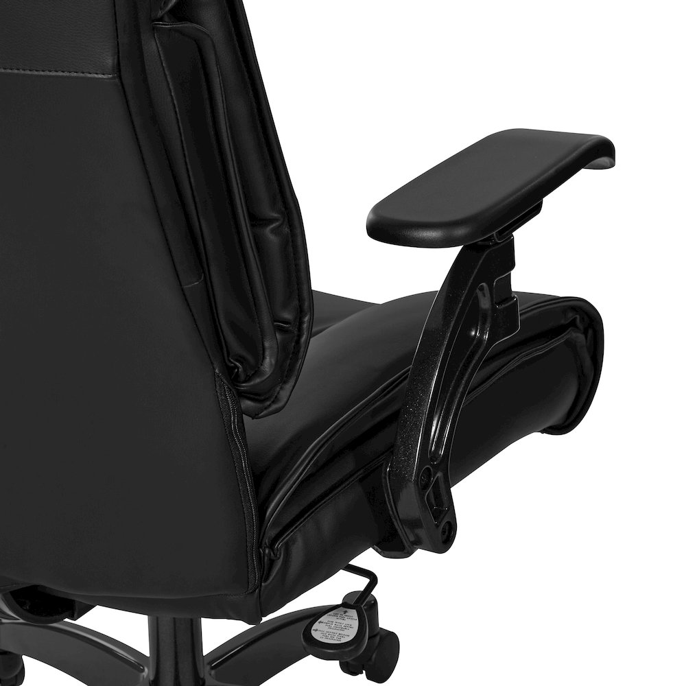 Black Leather Conference Chair with Cantilever Arms, Steel Base. Picture 7