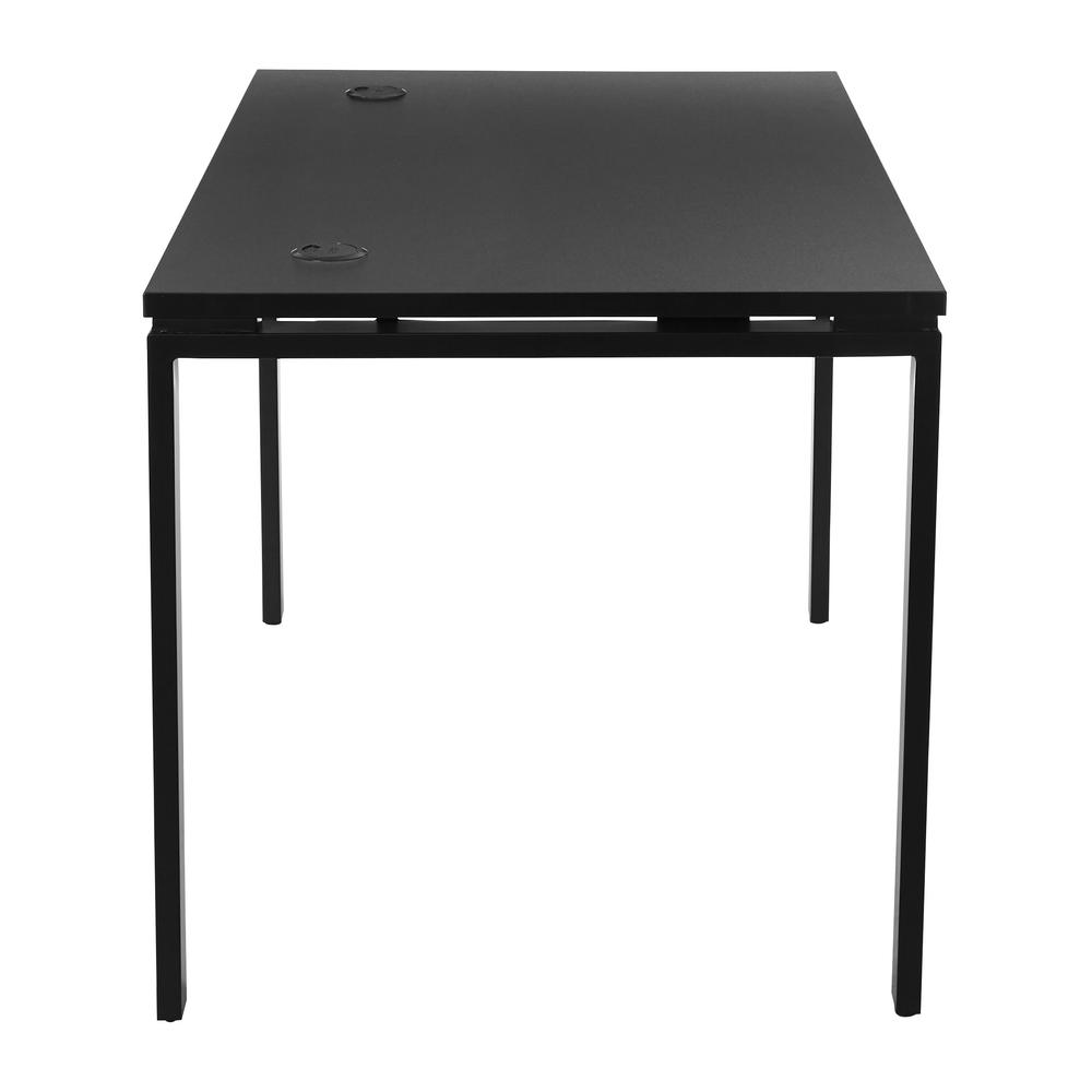 48" Writing Desk with Black Laminate Top and Black Finish Metal Legs, PRD3048D-BLK. Picture 4