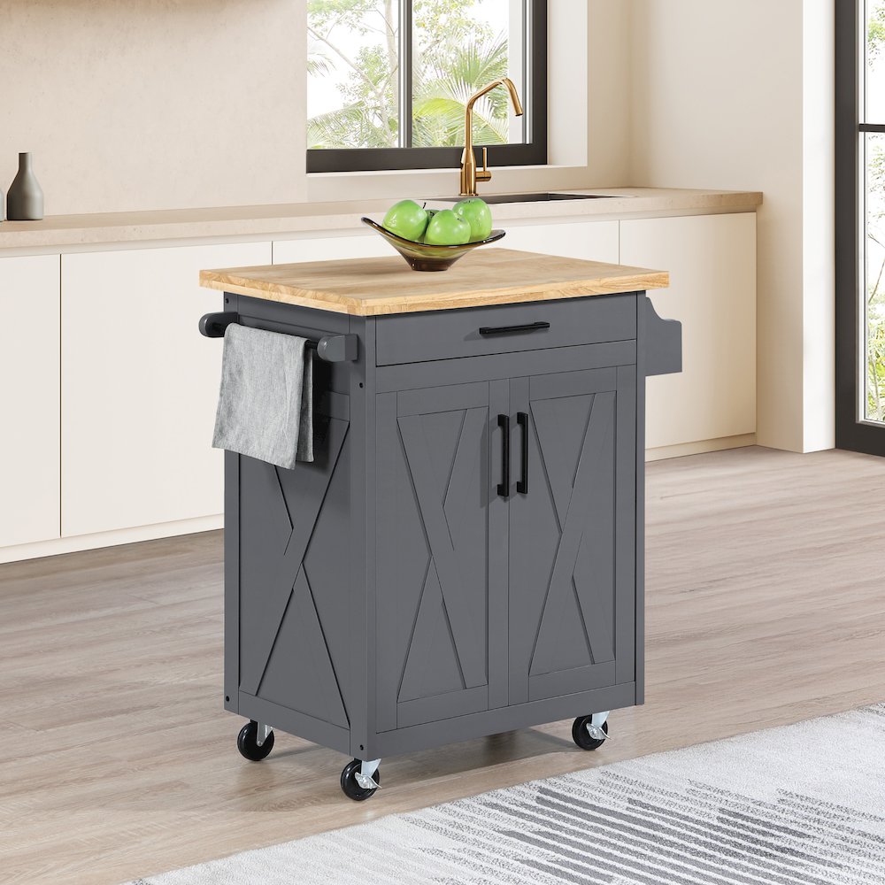 Bolten Kitchen Cart in Grey Finish. Picture 8