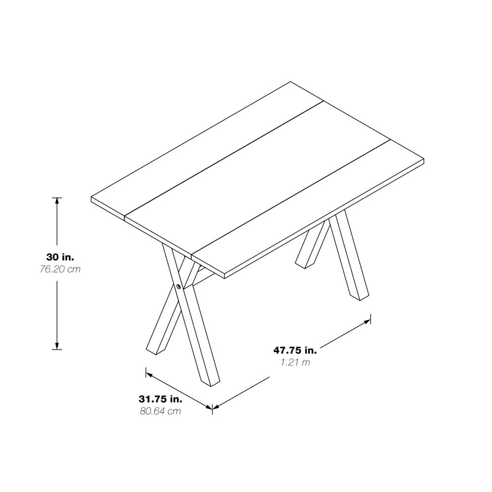 Albury Flip Top Table with Antique White Base and Wood Stain Top KD, ABR6578-AW. Picture 2