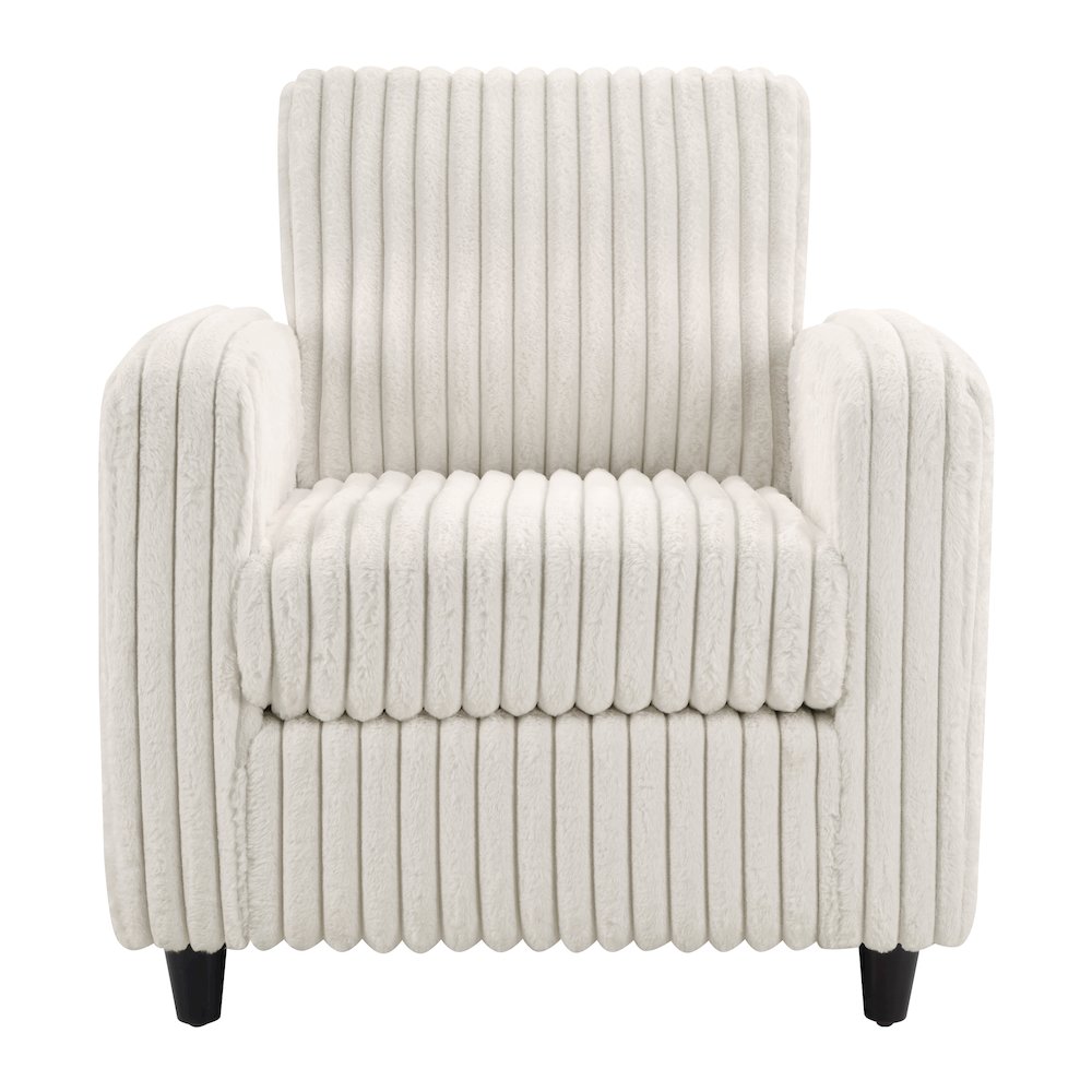 Venus Club Chair in White Cord Fabric and Dark Espresso Finish Legs. Picture 3