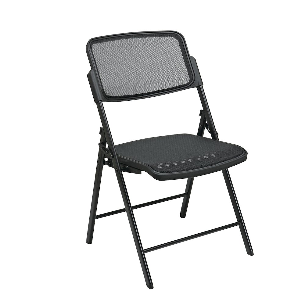 Deluxe Folding Chair With Black ProGrid® Seat and Back. Picture 1