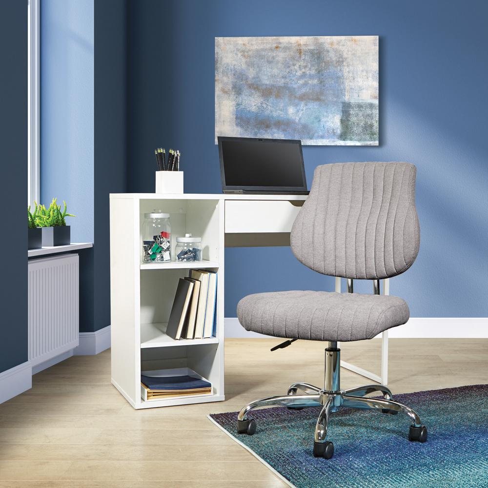 Sunnydale Office Chair in Fog Fabric with Chrome Base, SNN26-E17. Picture 10