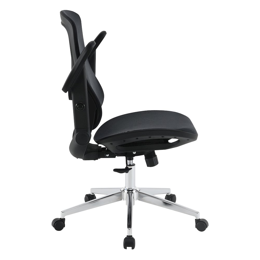 Black Matrix Seat and Back Manager’s Chair, PU-Padded Adjustable 4D Flip Arms. Picture 8