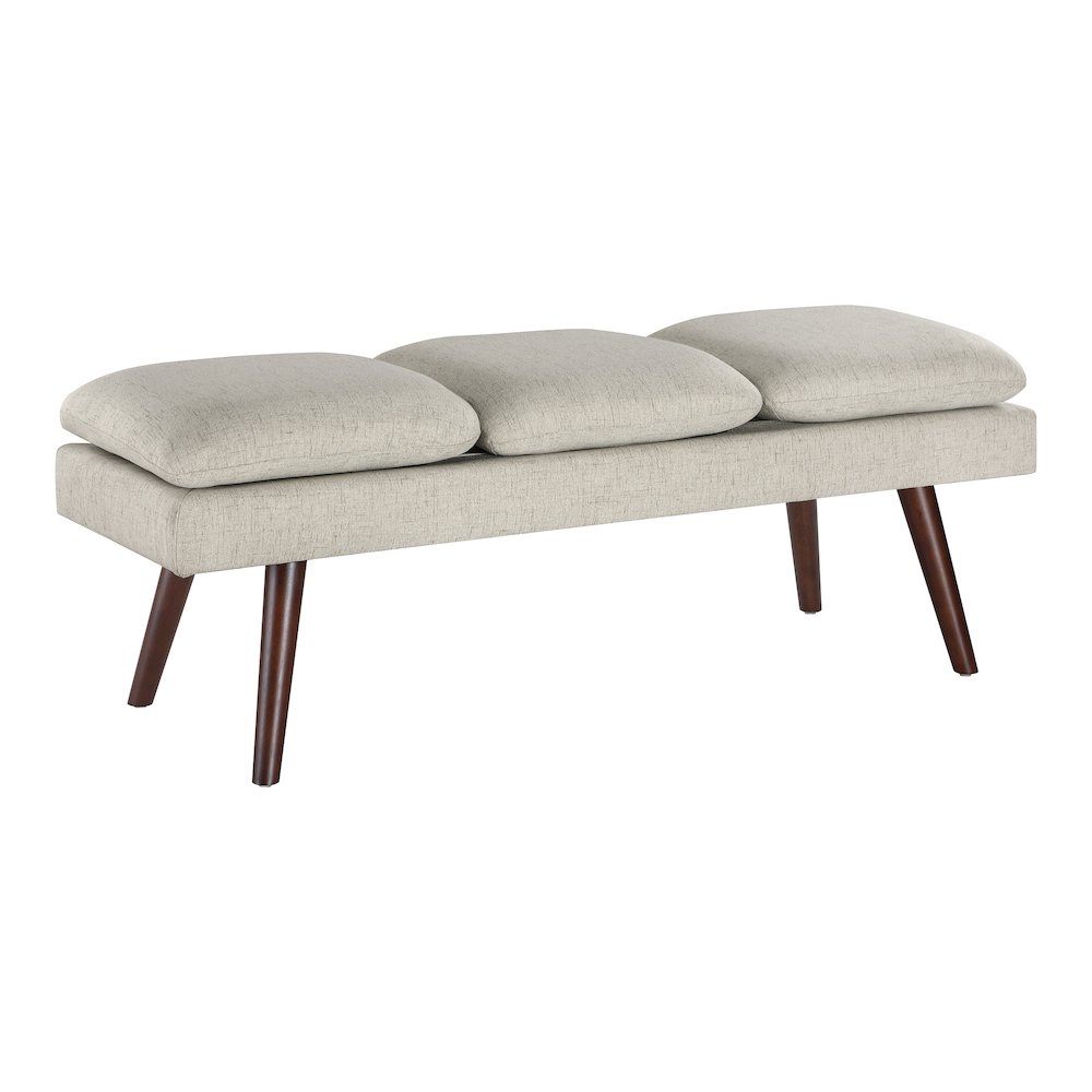 Amanda 54" Mid-Century Bench in Linen Fabric. Picture 4