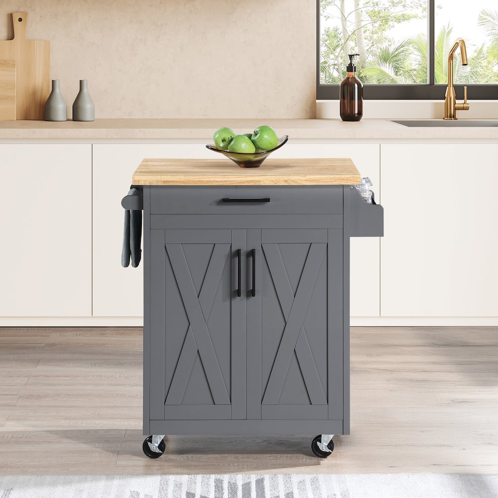 Bolten Kitchen Cart in Grey Finish. Picture 9