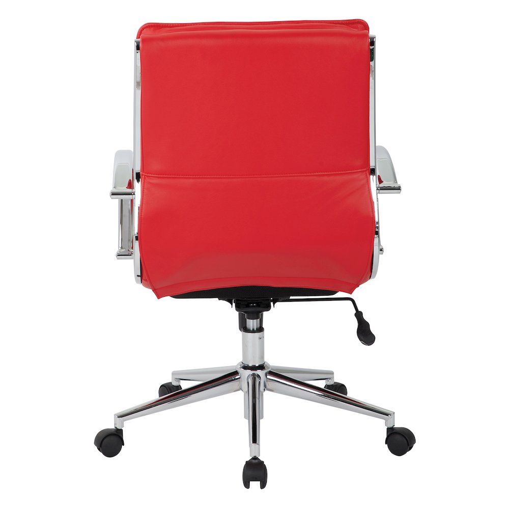 Mid-Back Manager’s Faux Leather Chair with Chrome Base, Removable Arm Sleeves.. Picture 7