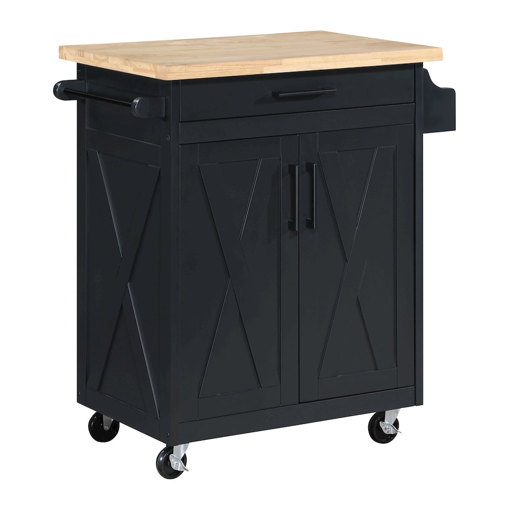 Bolten Kitchen Cart in Black Finish. Picture 1
