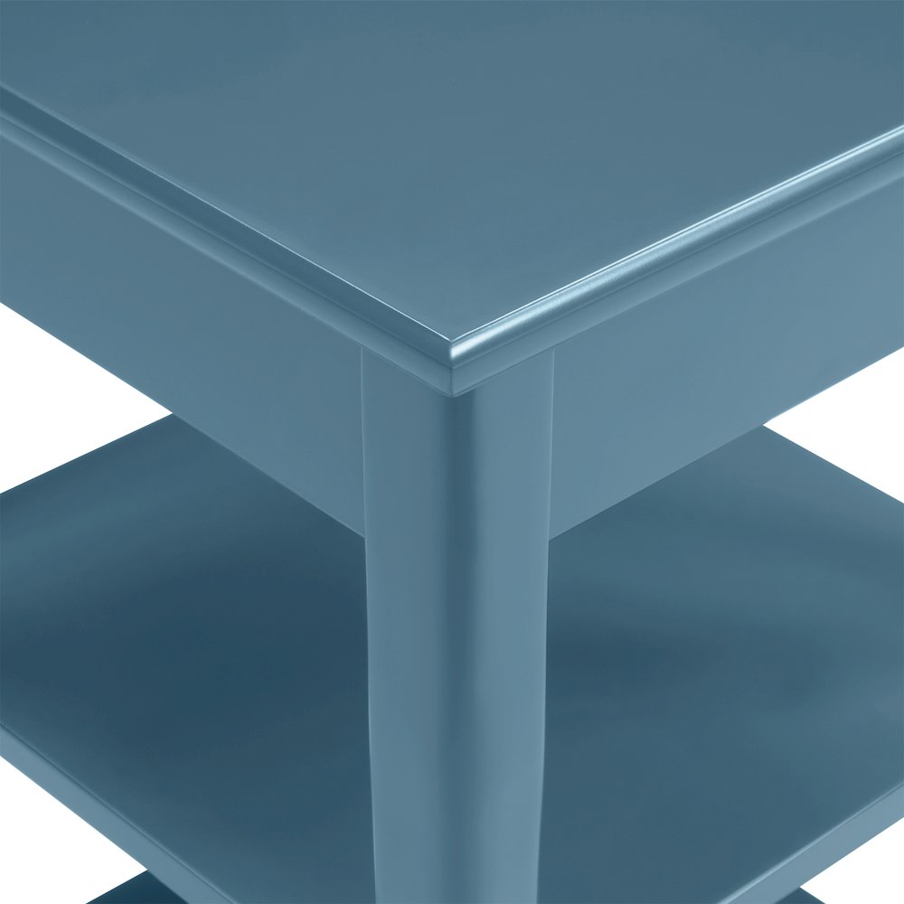 Golden Side Table in Blue Wood Finish. Picture 8