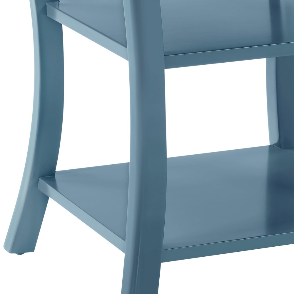 Golden Side Table in Blue Wood Finish. Picture 9