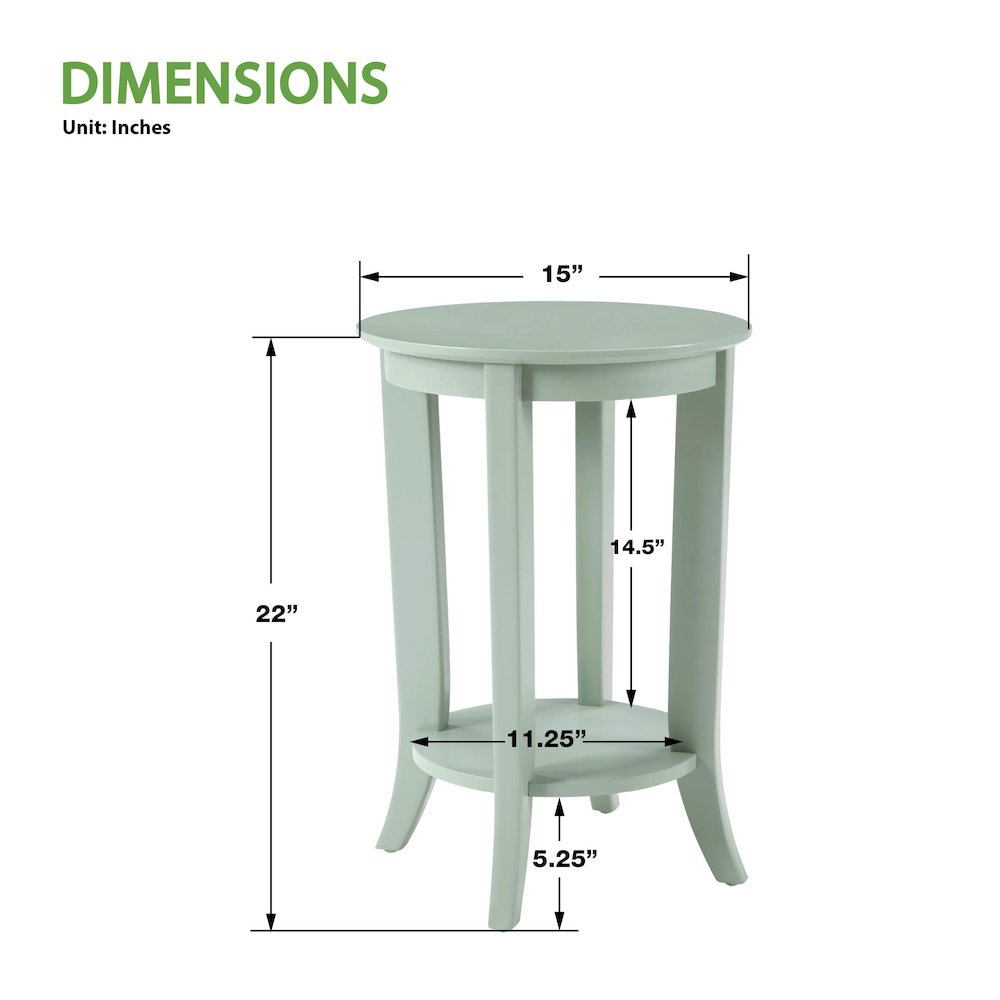 Golden Side Table in Sage Green Wood Finish. Picture 3