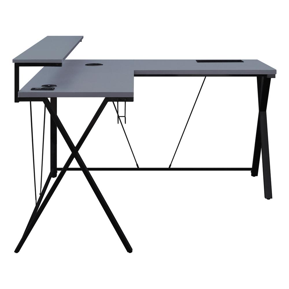 Checkpoint Battlestation L shaped Gaming Desk with RGB LED Lights, CKP5454GLD. Picture 4