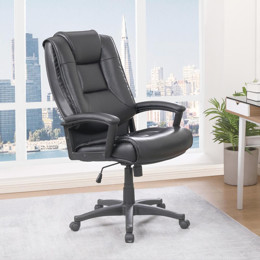 High Back Bonded Lthr Chair, Black. Picture 7