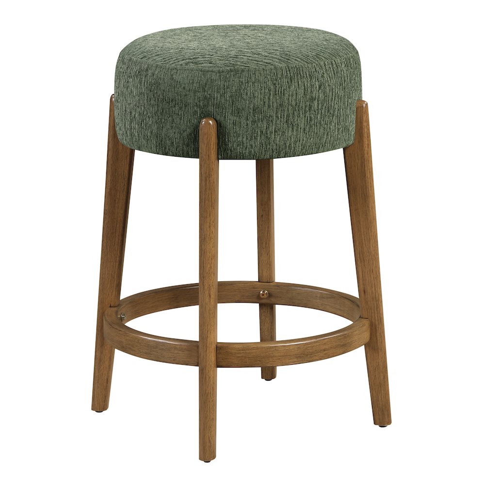 Wesley 26" Counter Stool in Pine Fabric with Medium Oak Finish Frame. Picture 5