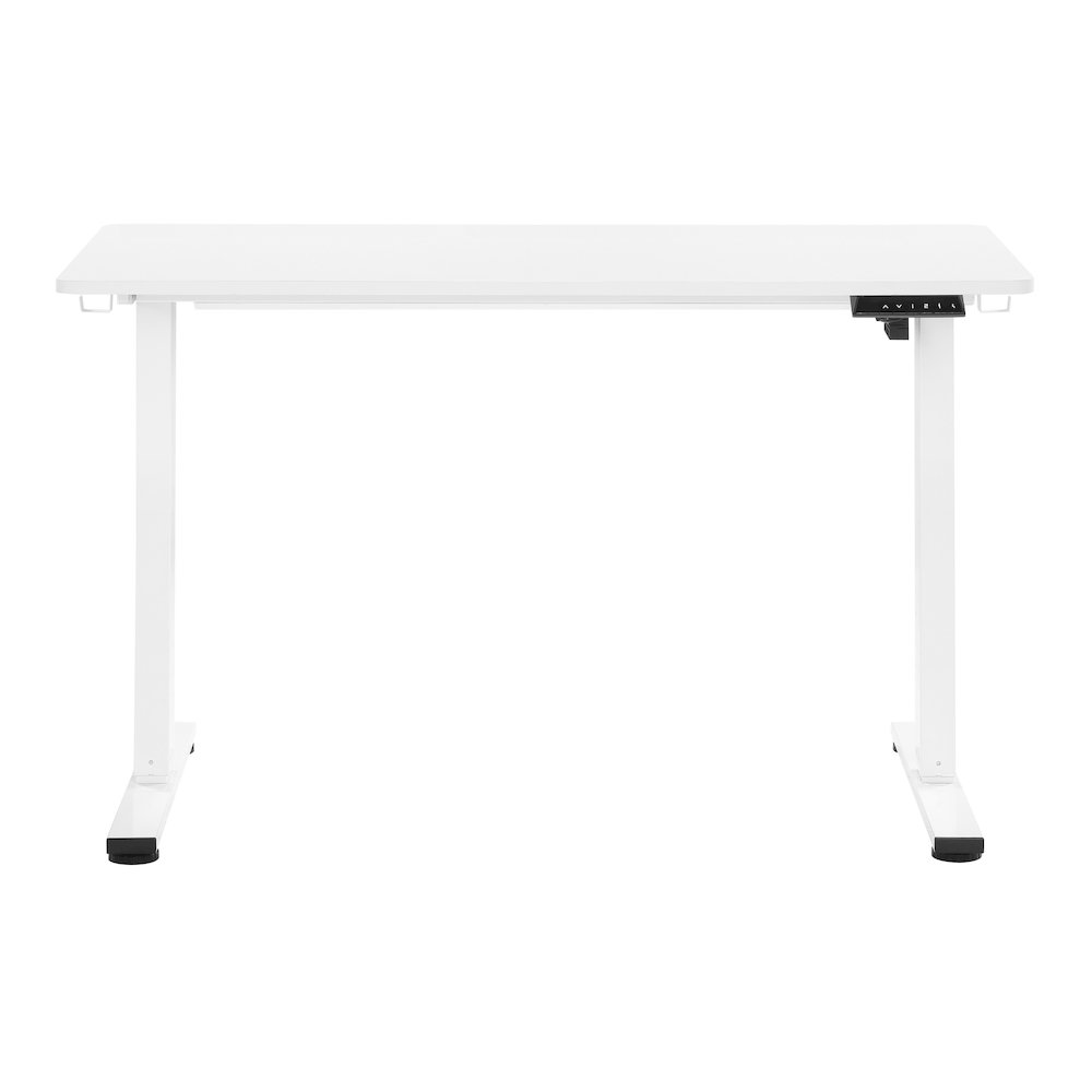 Primo 48"W Sit to Stand Electric Height Adjustable Desk in White Finish. Picture 3