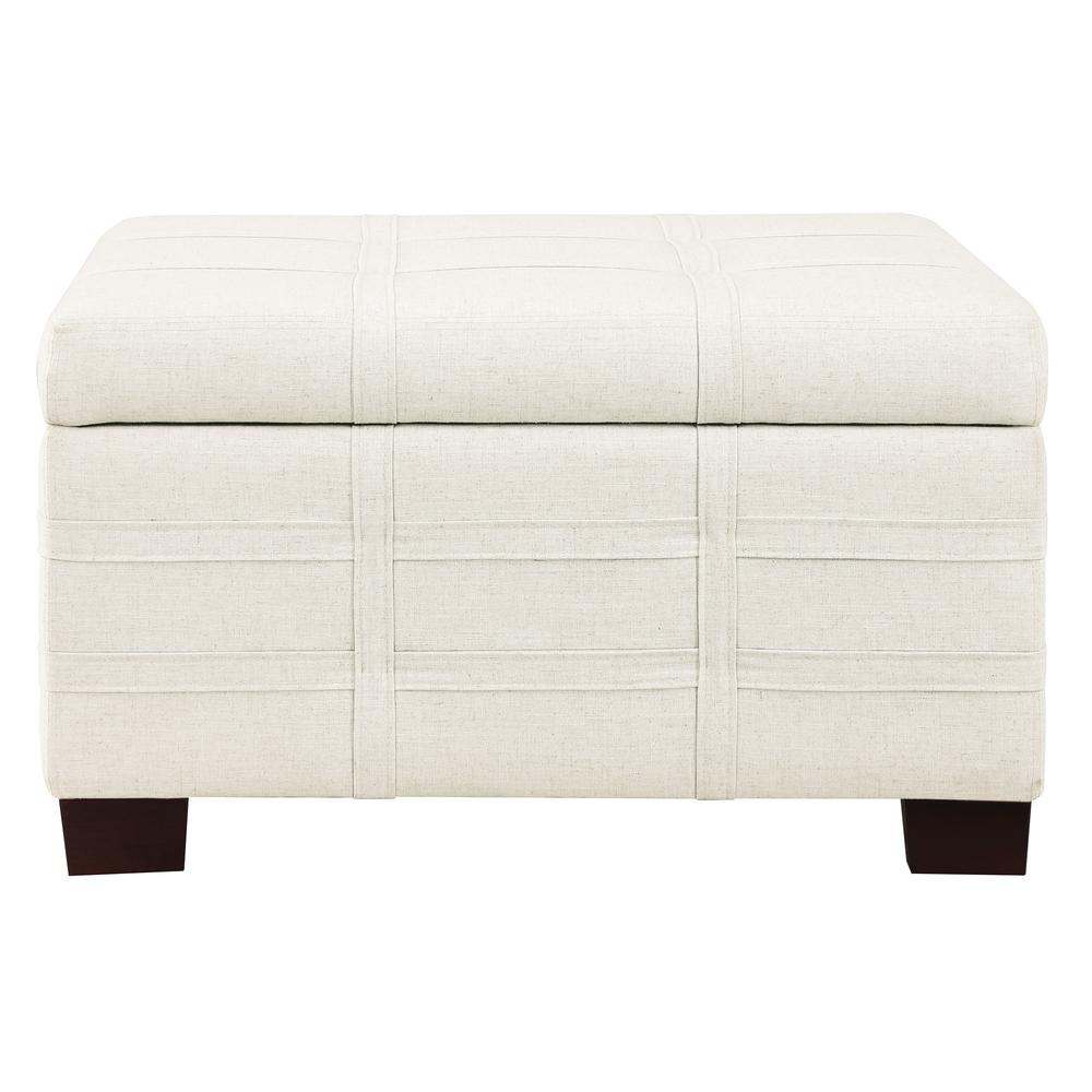 Detour Strap Square Storage Ottoman in Linen Fabric, DTR3030S-L32. Picture 3
