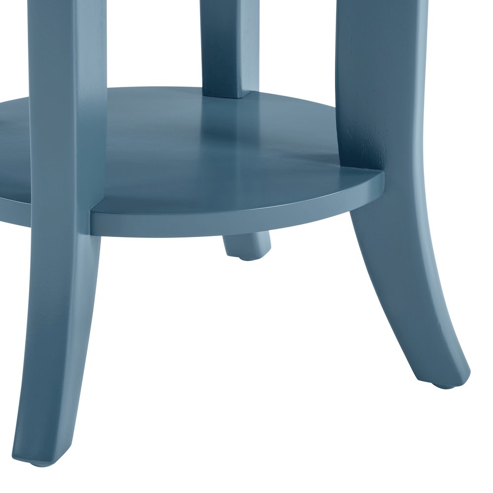 Golden Side Table in Blue Wood Finish. Picture 9