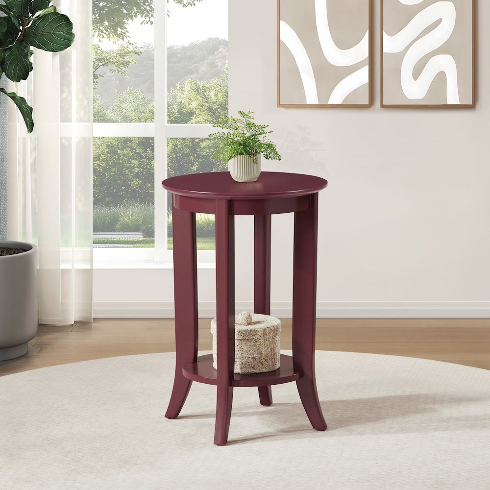 Golden Side Table in Maroon Wood Finish. Picture 7