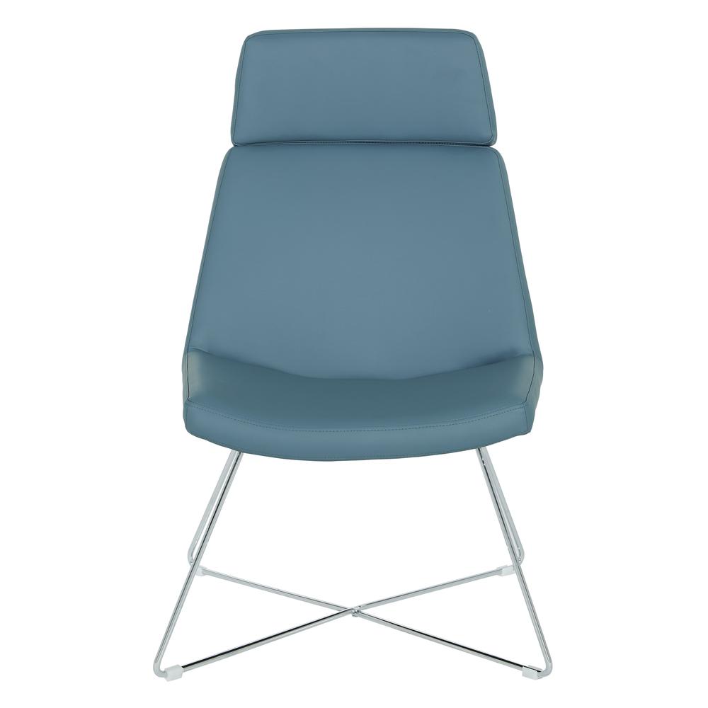 Geena Guest Chair in Dillon Blue with Chrome Sled Base, GNA50400-R105. Picture 2