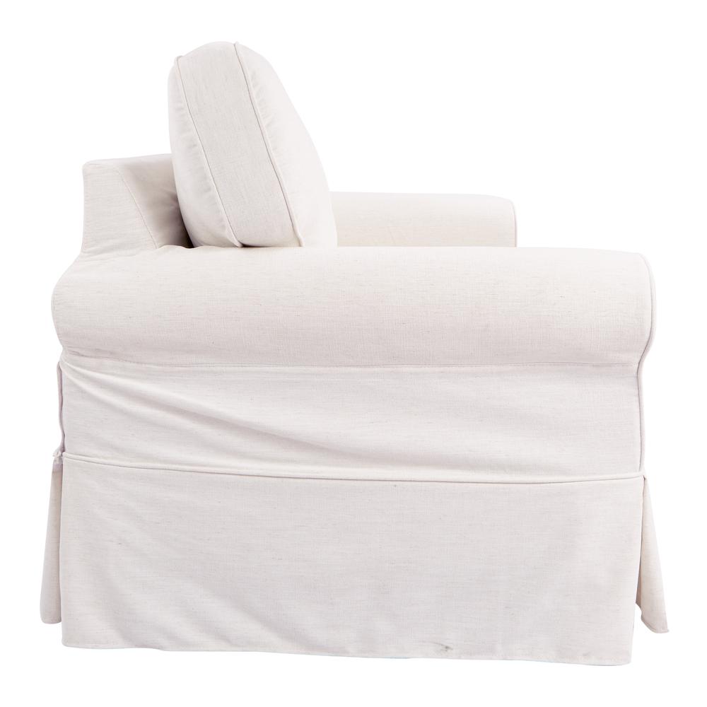 Loveseat with Ivory Slip Cover. Picture 3