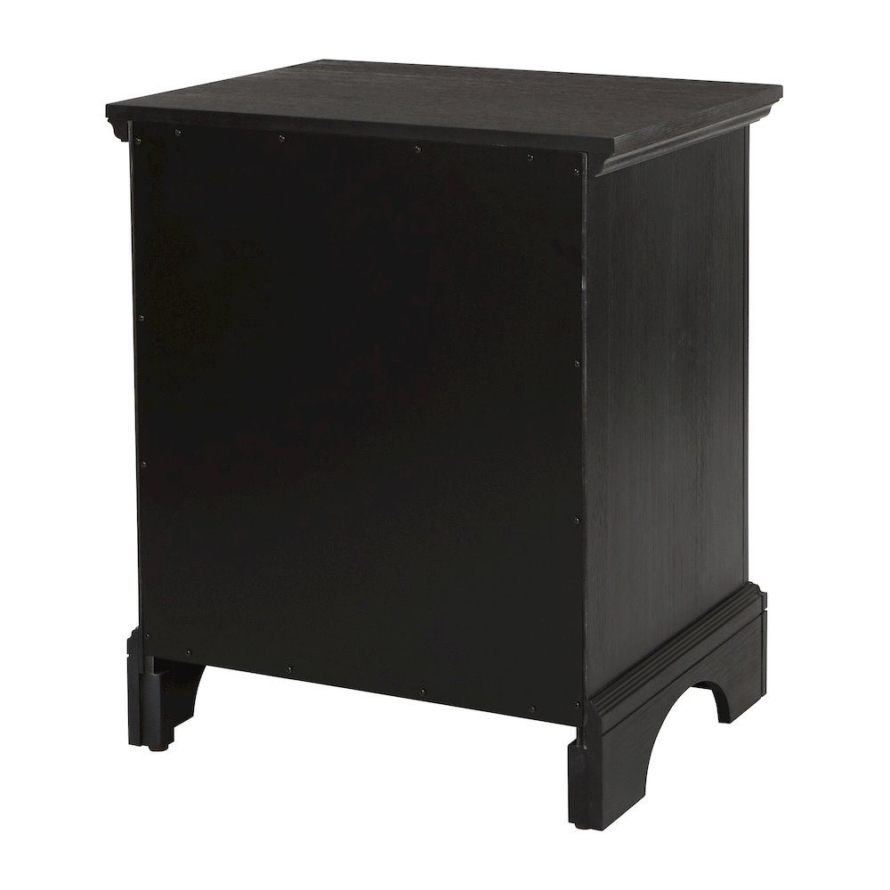 Farmhouse Basics 2 Drawer Nightstand with Tray in Rustic Black Finish, BP-4200-11B. Picture 3
