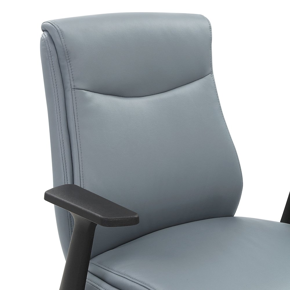 Mid-Back Managers Chair with Flip Up Arms in Charcoal Grey Faux Leather. Picture 7