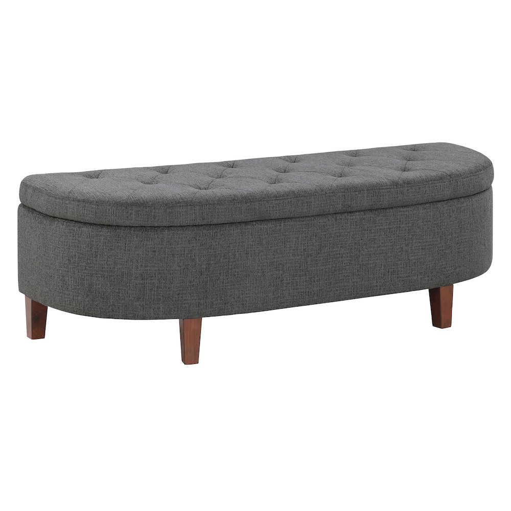 Jaycee 60" Storage Bench in Charcoal Fabric. Picture 1