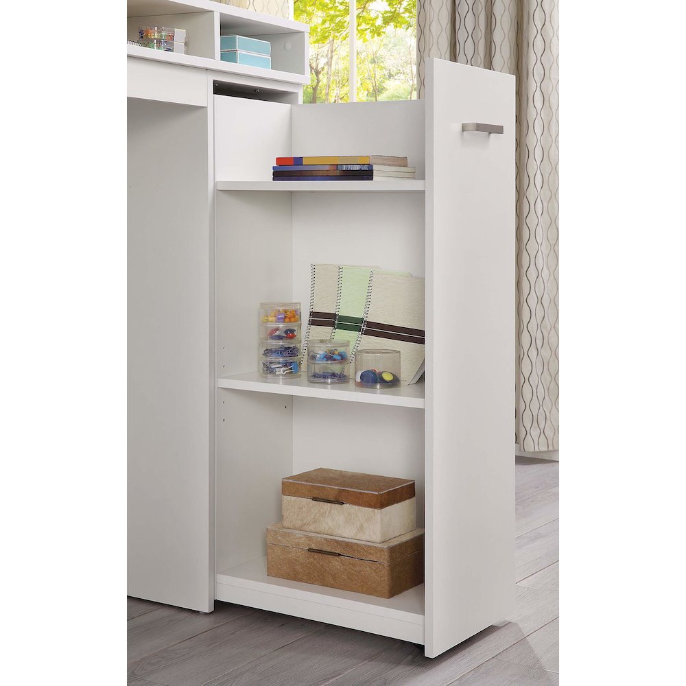 Ravel 47"W Desk with Storage in White Finish KD, RV9848-WH. Picture 8