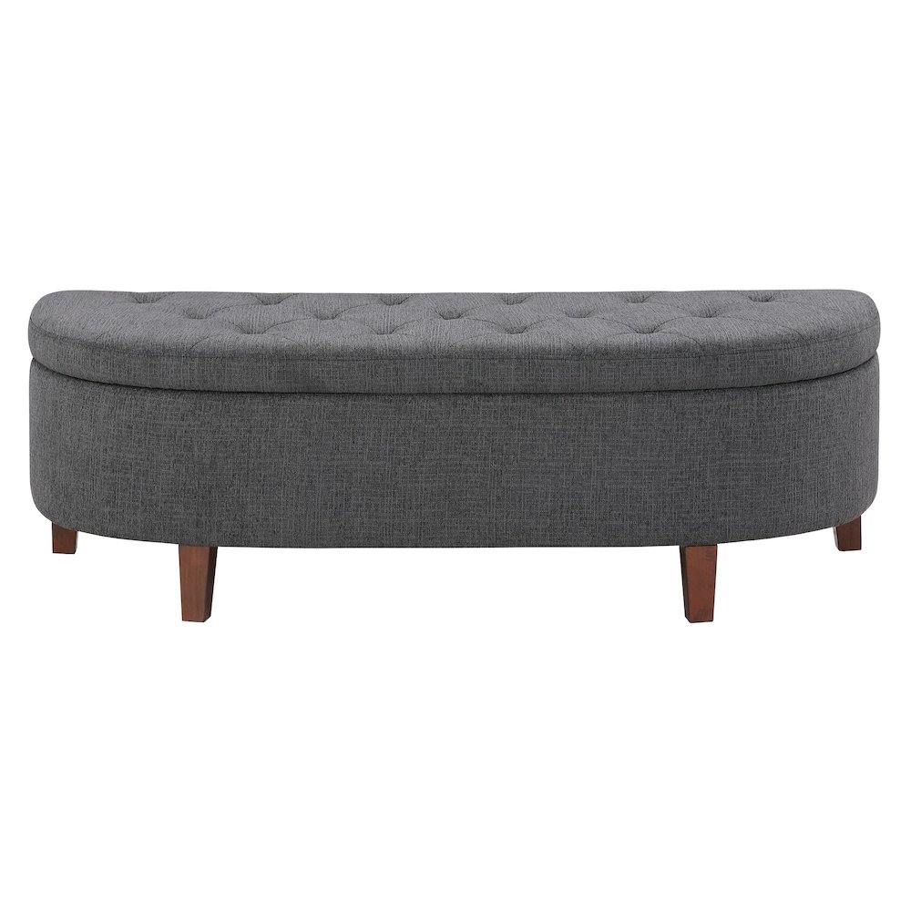 Jaycee 60" Storage Bench in Charcoal Fabric. Picture 6