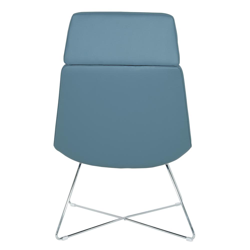 Geena Guest Chair in Dillon Blue with Chrome Sled Base, GNA50400-R105. Picture 4