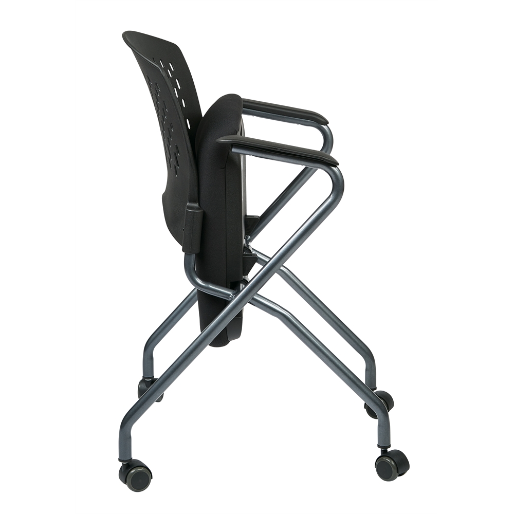 Deluxe Folding Chair with Ventilated Plastic Wrap Around Back. Picture 2