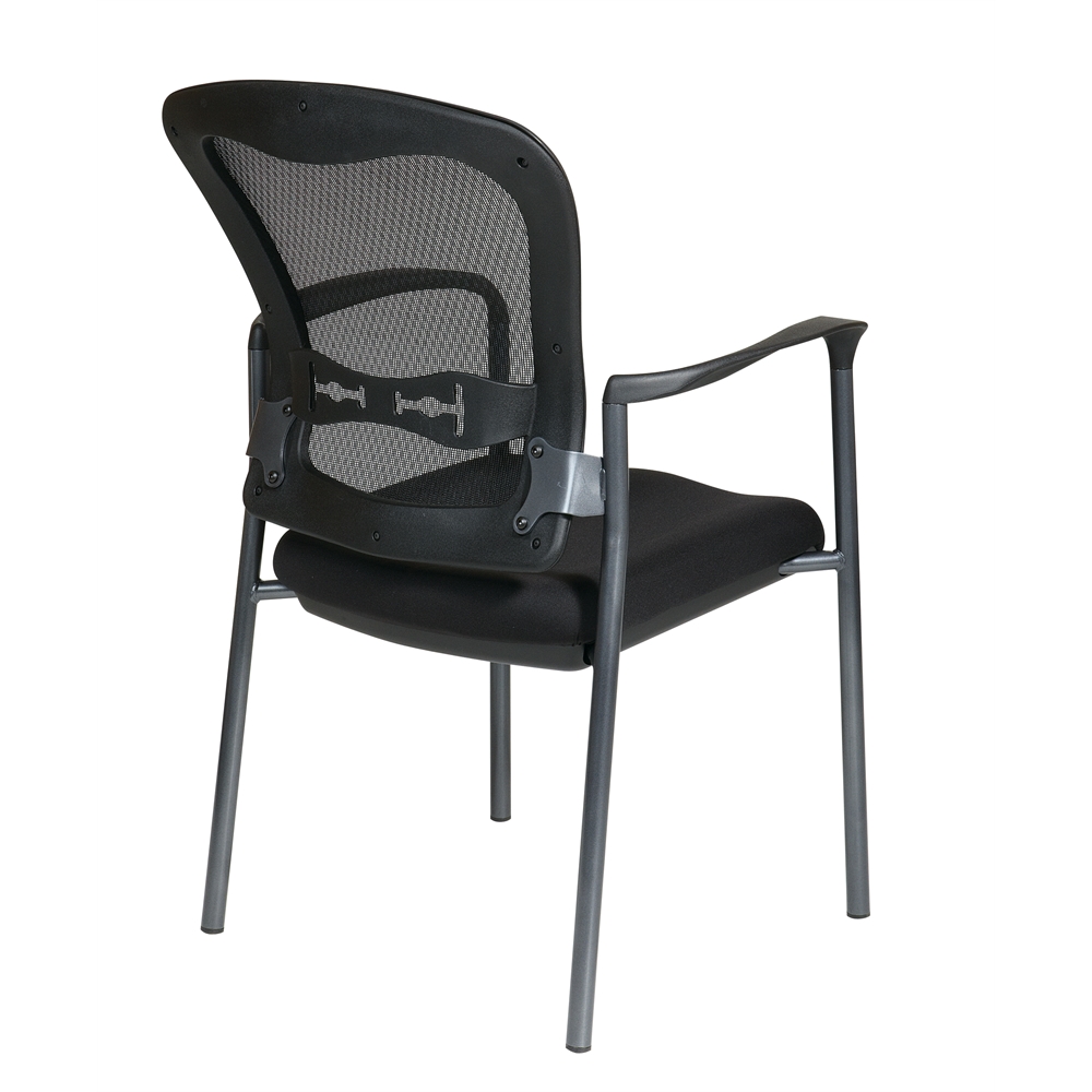 Titanium Finish Visitors Chair with Arms and ProGrid Back. Picture 3
