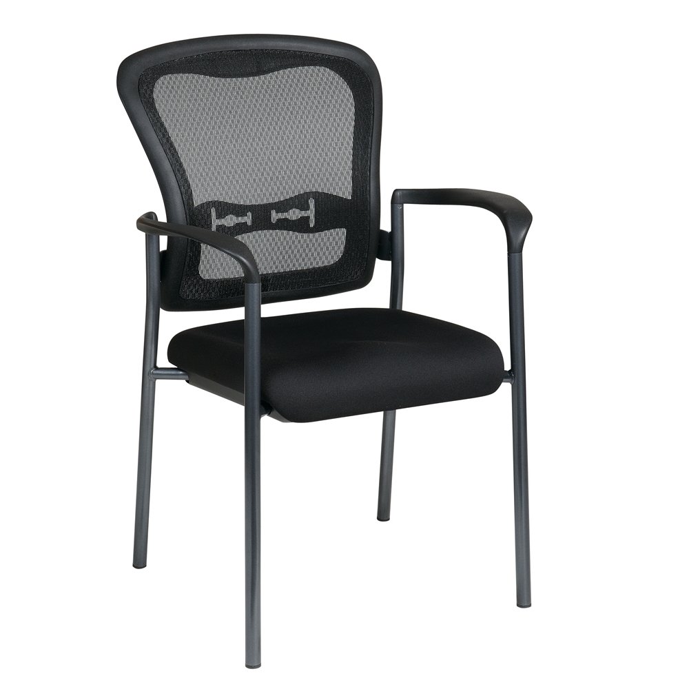 Titanium Finish Visitors Chair with Arms and ProGrid Back. Picture 1