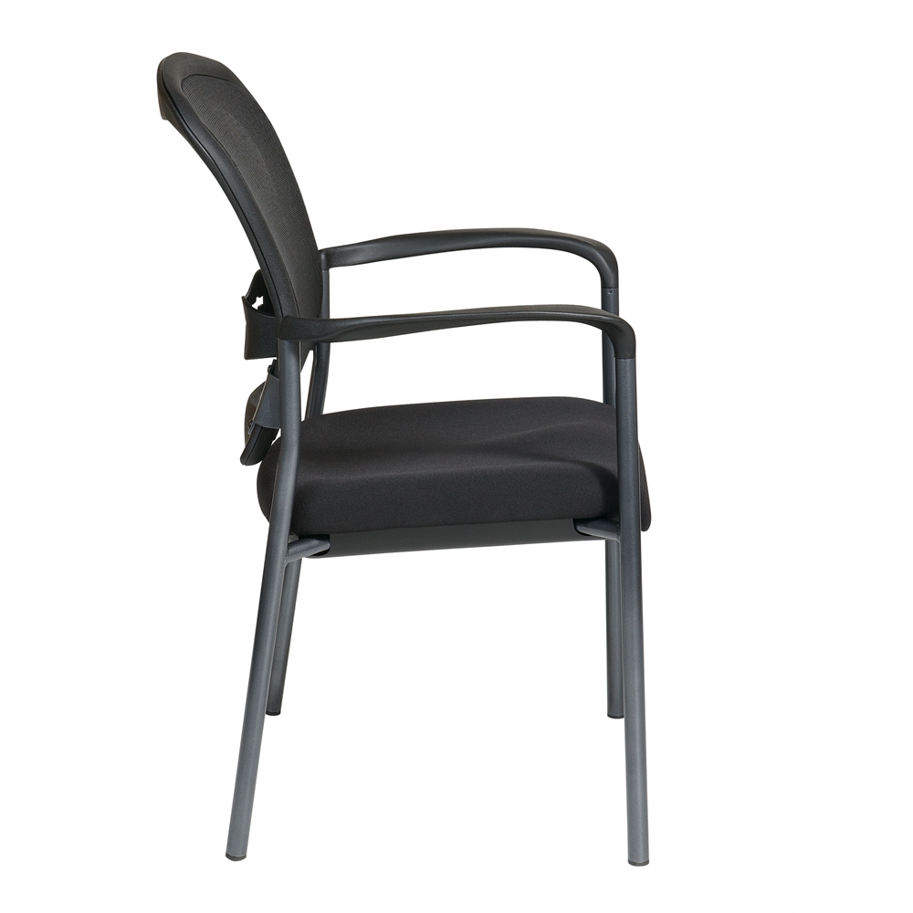 Titanium Finish Visitors Chair with Arms and ProGrid Back. Picture 2