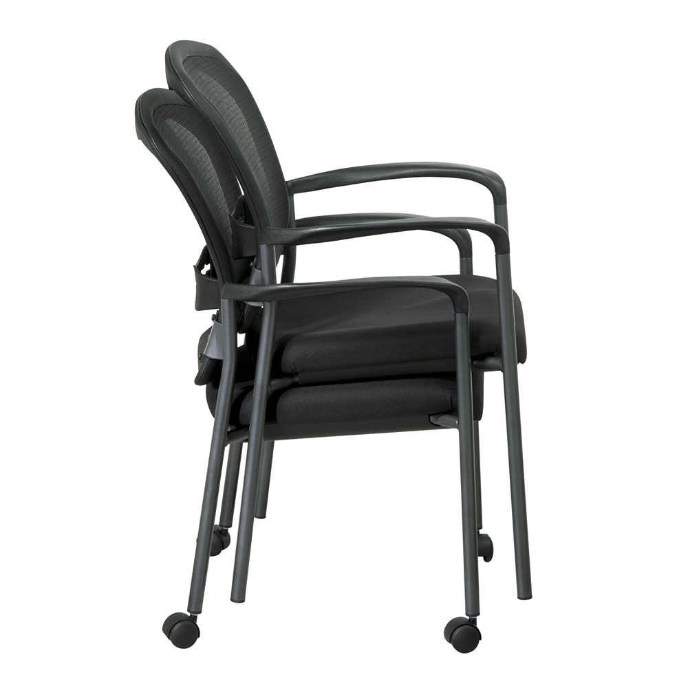 Titanium Finish Visitors Chair with Arms and ProGrid Back. Picture 4