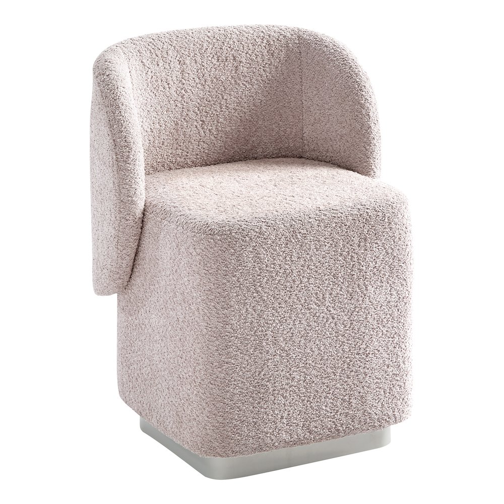 Cady Vanity Chair in Dusty Rose Fabric Fully Assembled. Picture 1